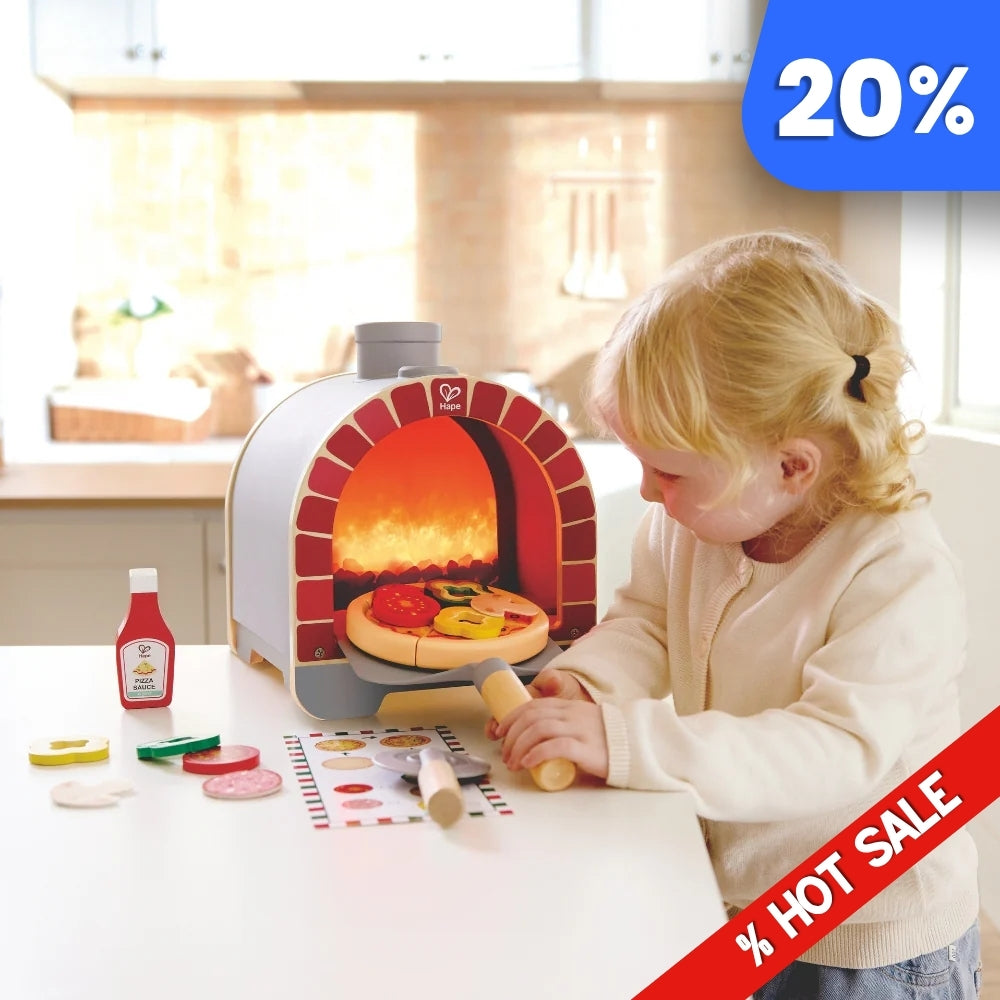 Set Infantil Horno de Pizza de Madera con Sonido y Luz
