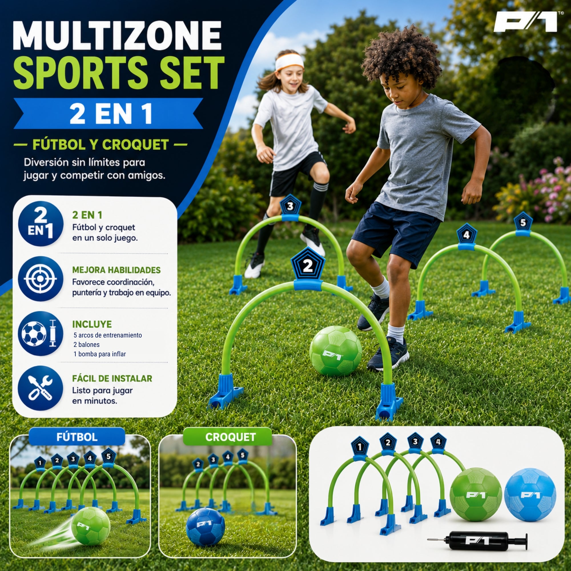Juego de Fútbol Croquet 2 en 1