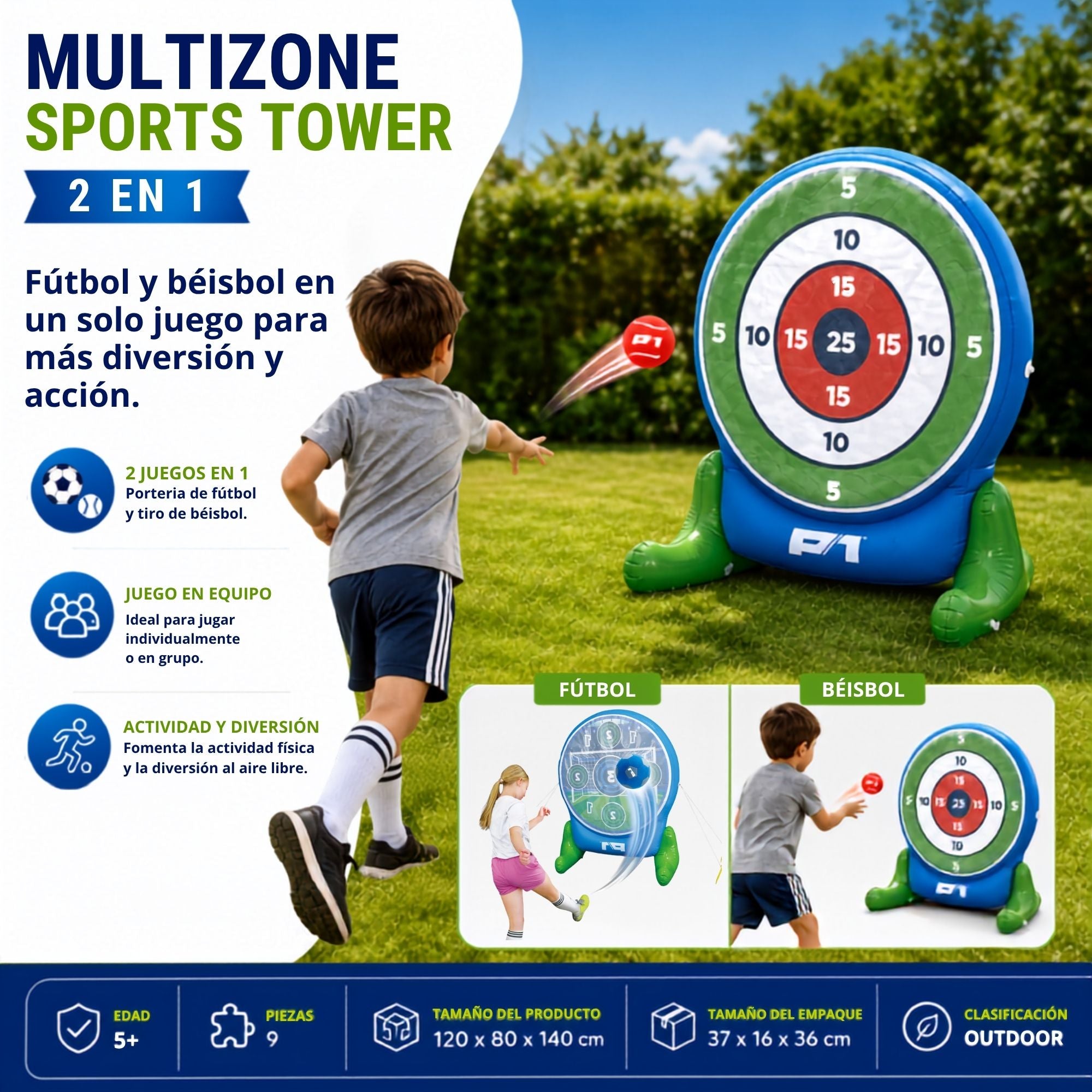 Multizone futbol y beisbol 2 en 1