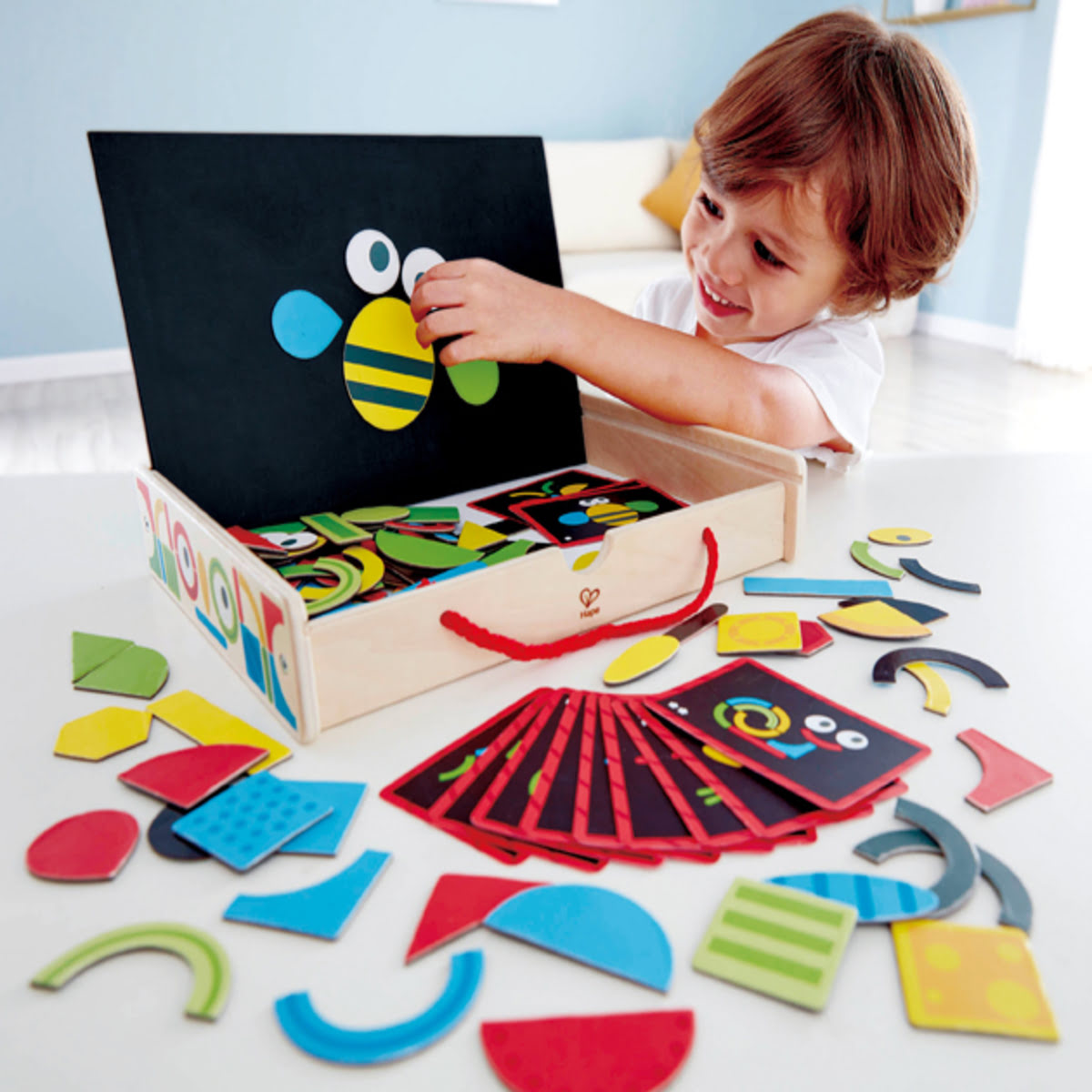 Tavoletta Magnetica Grande Hape Per Bambini - Con Penna Magnetica E Griglia, Per Disegnare E Scrivere