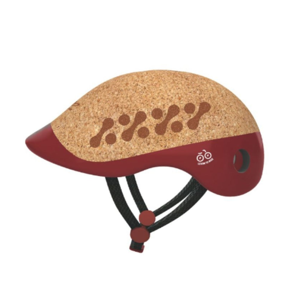 Casco de corcho rojo para bicicleta