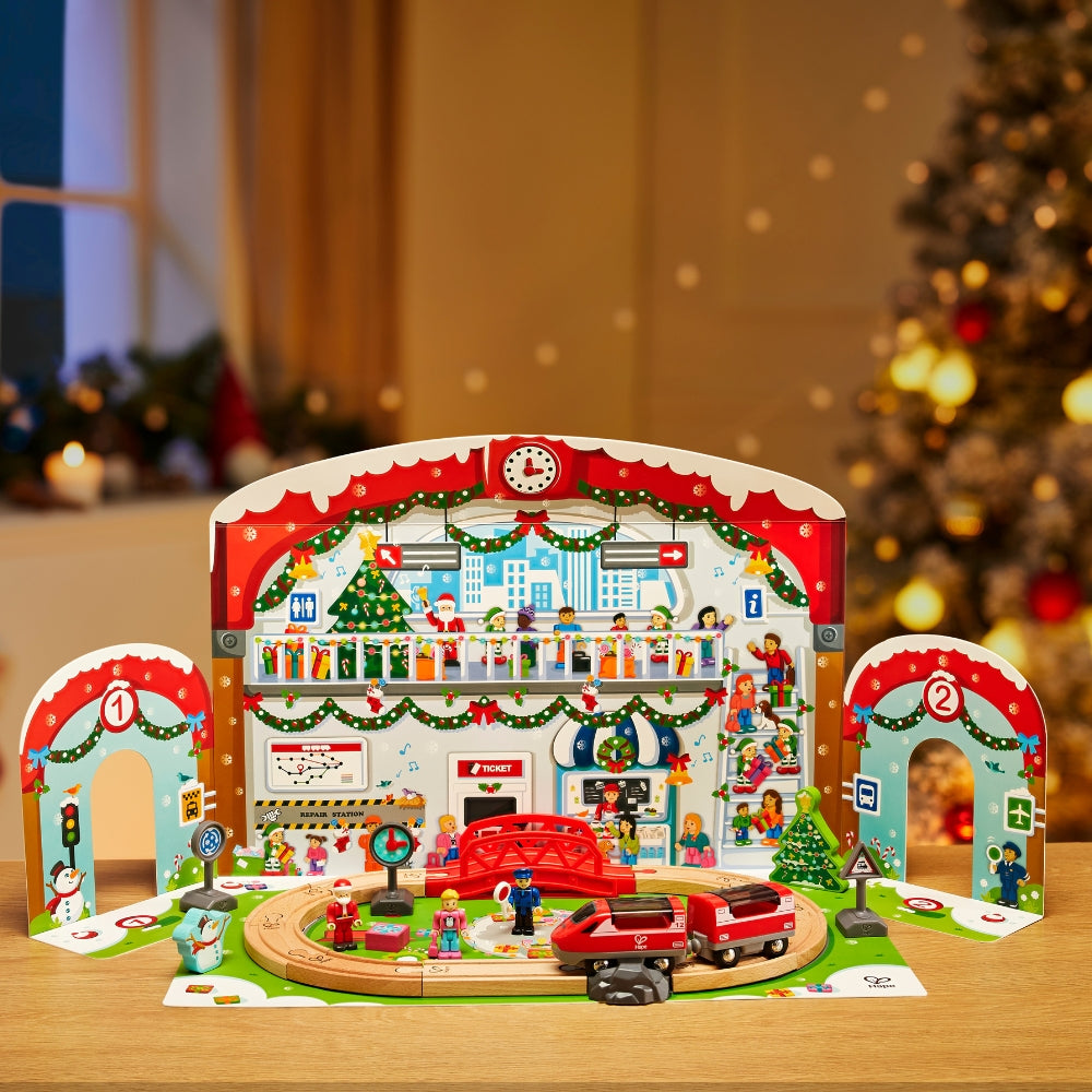 PISTA CALENDARIO DE ADVIENTO CON ESTACIÓN FERROVIARIA