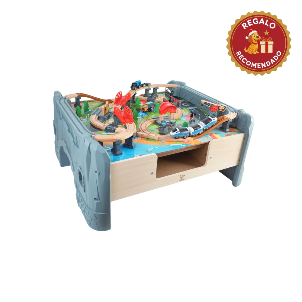 MESA CON CIRCUITO DE PISTA TREN