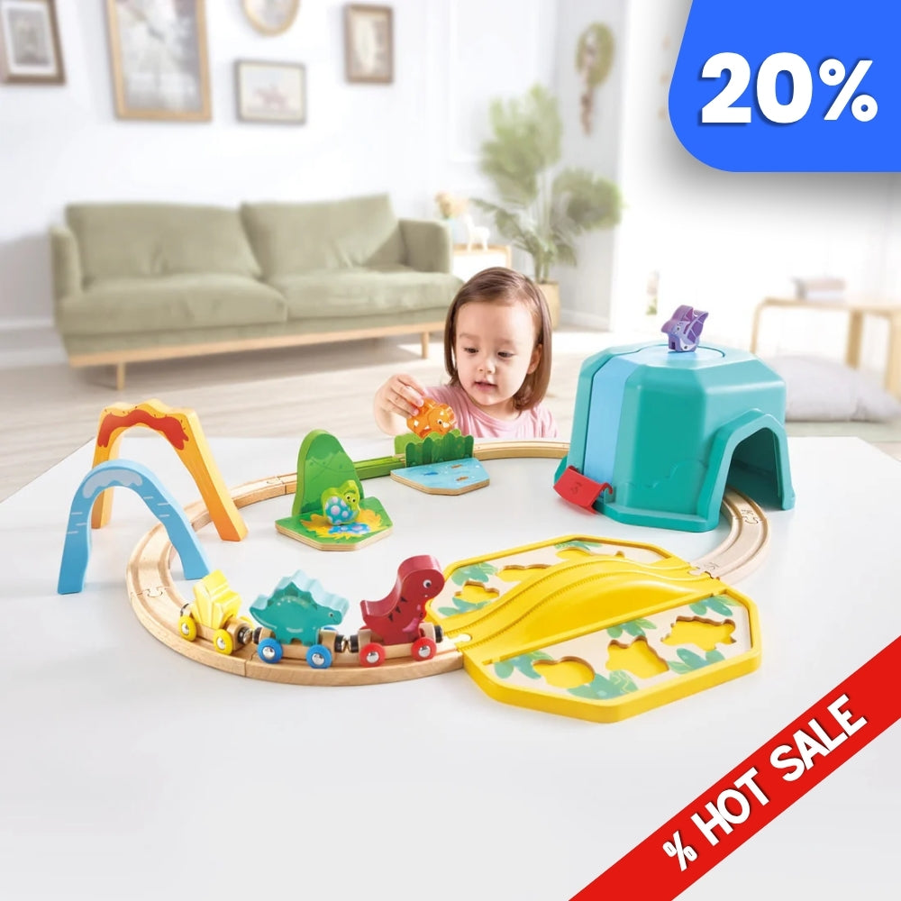 PISTA DE TRENES CON DINOSAURIOS PARA NIÑOS