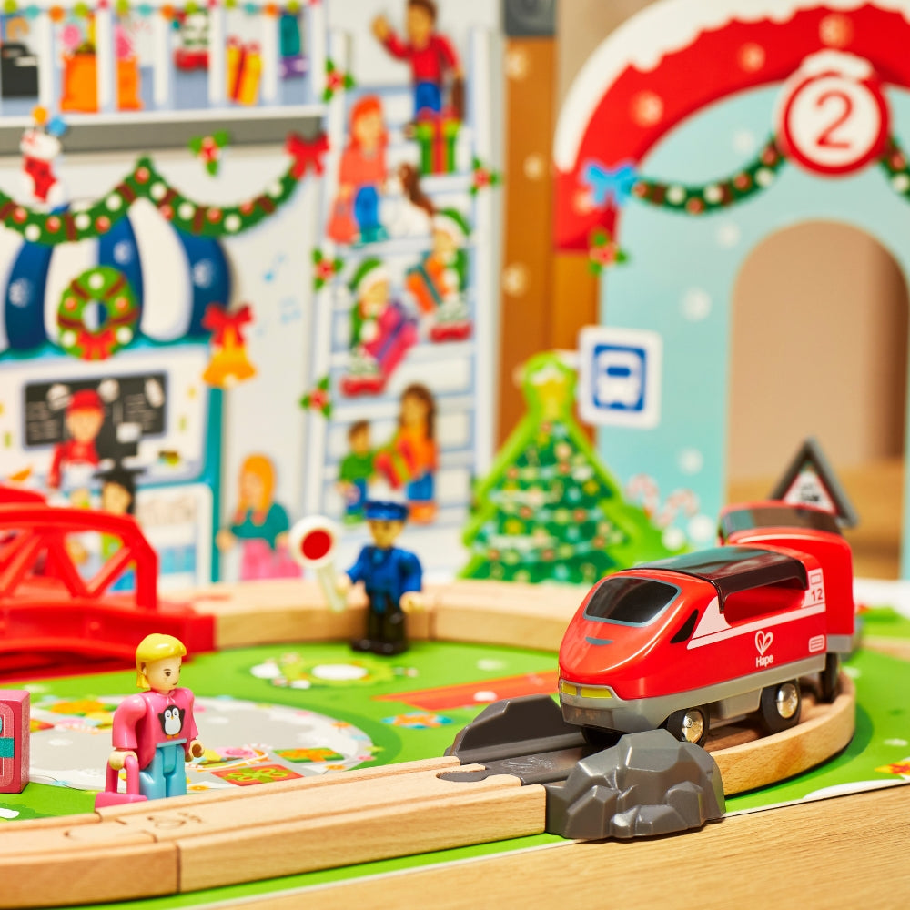 PISTA CALENDARIO DE ADVIENTO CON ESTACIÓN FERROVIARIA