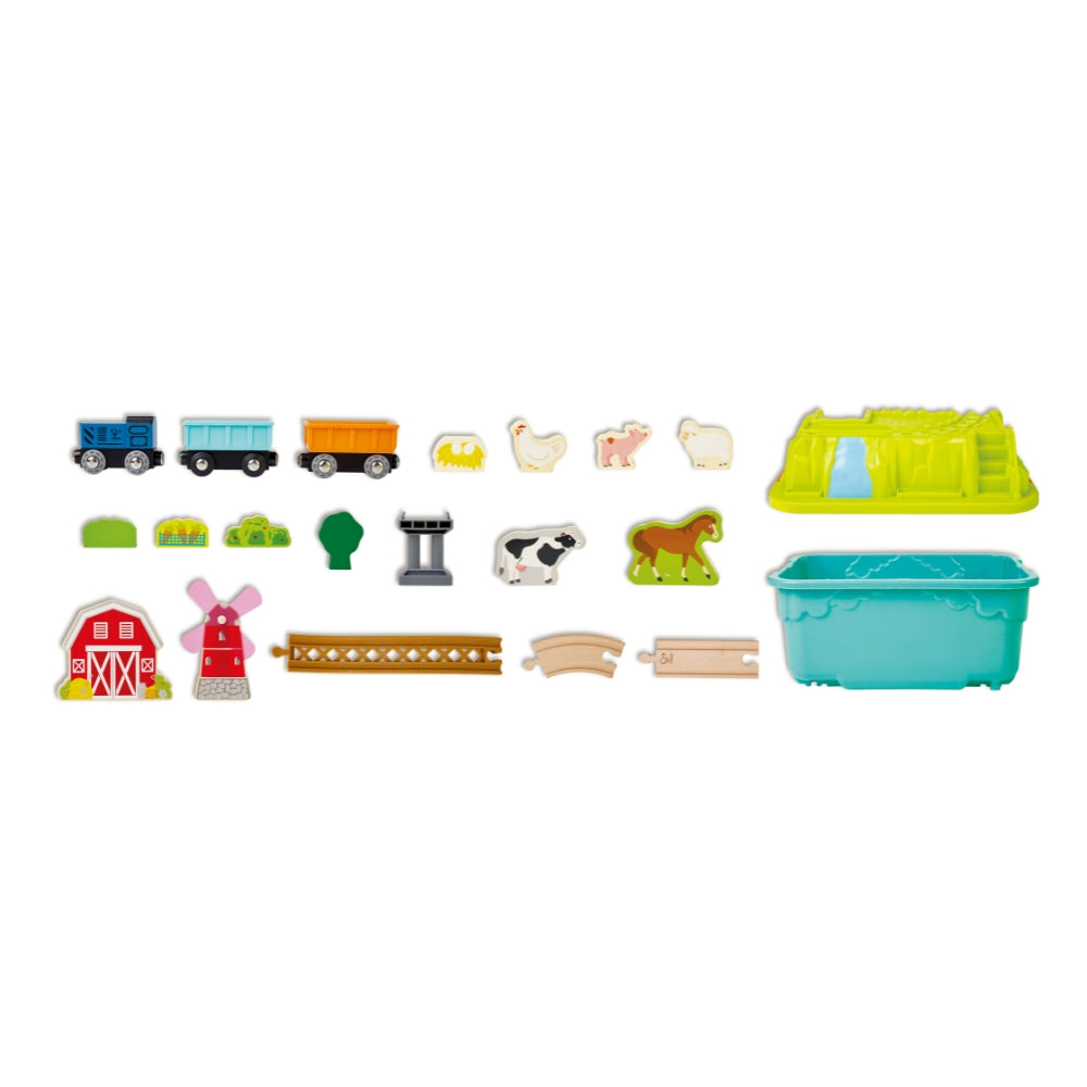 JUEGO DE CUBOS DE TREN DE GRANJA