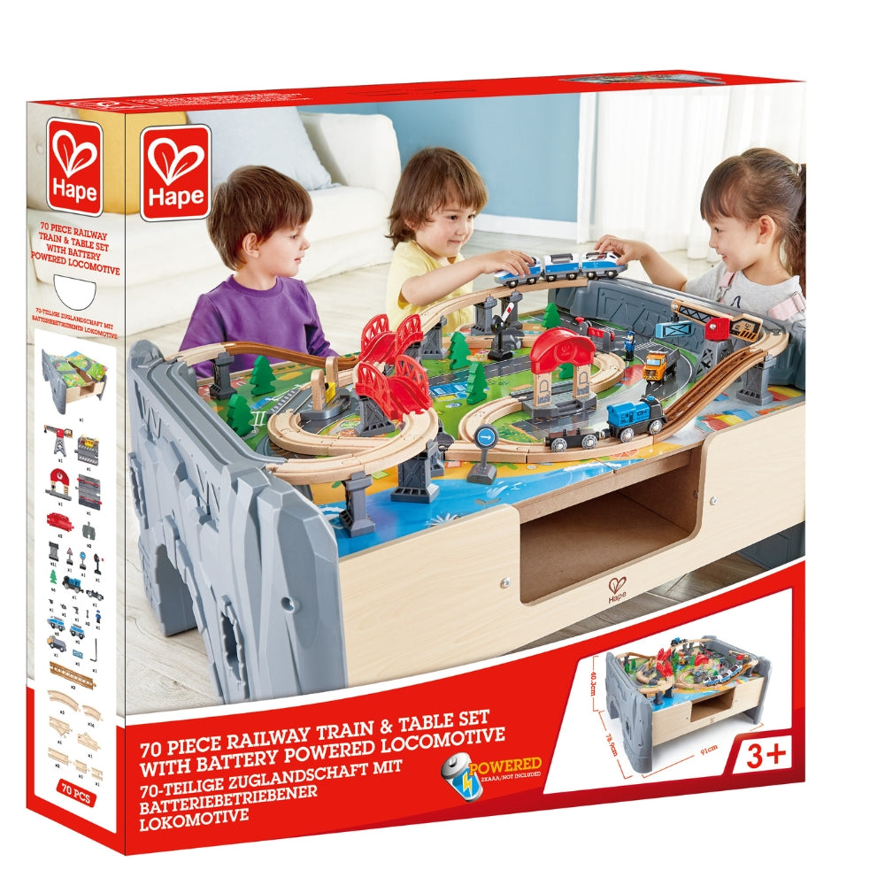 MESA CON CIRCUITO DE PISTA TREN