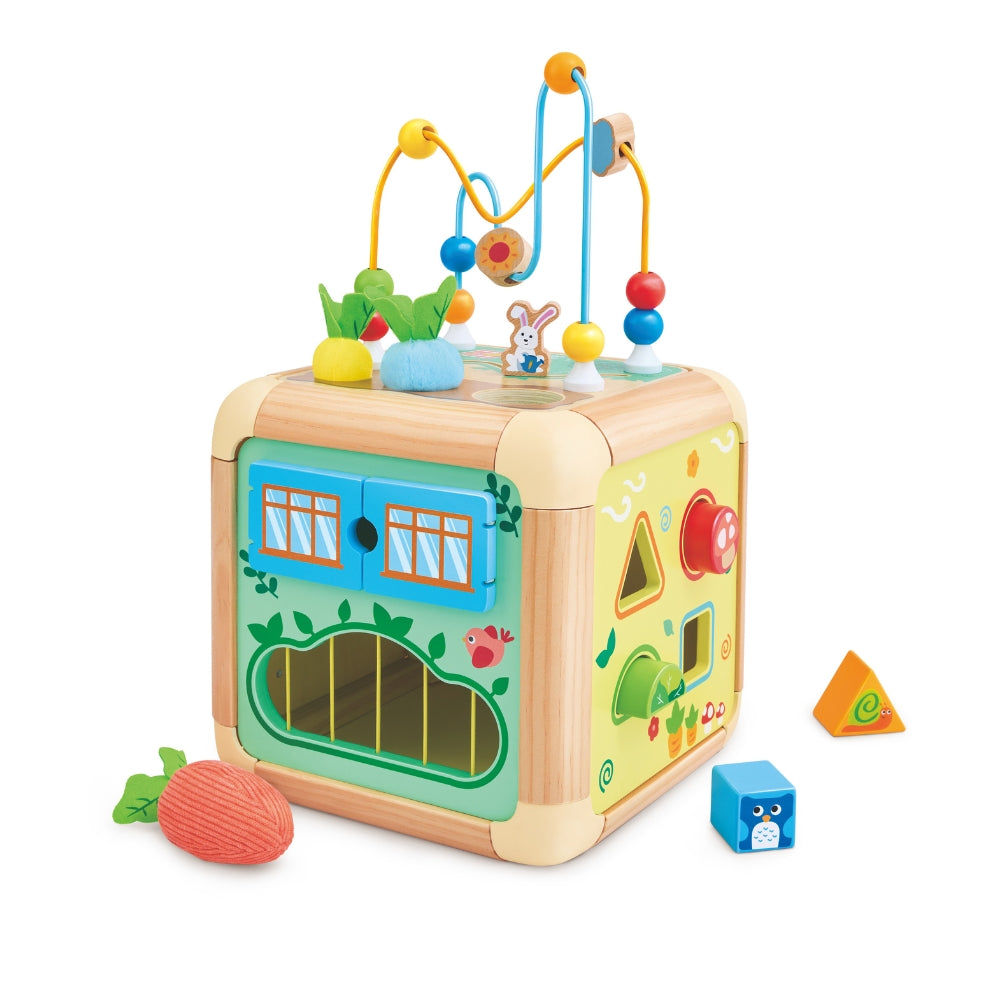 Cubo de Actividades Infantil de Madera con Juegos Sensoriales
