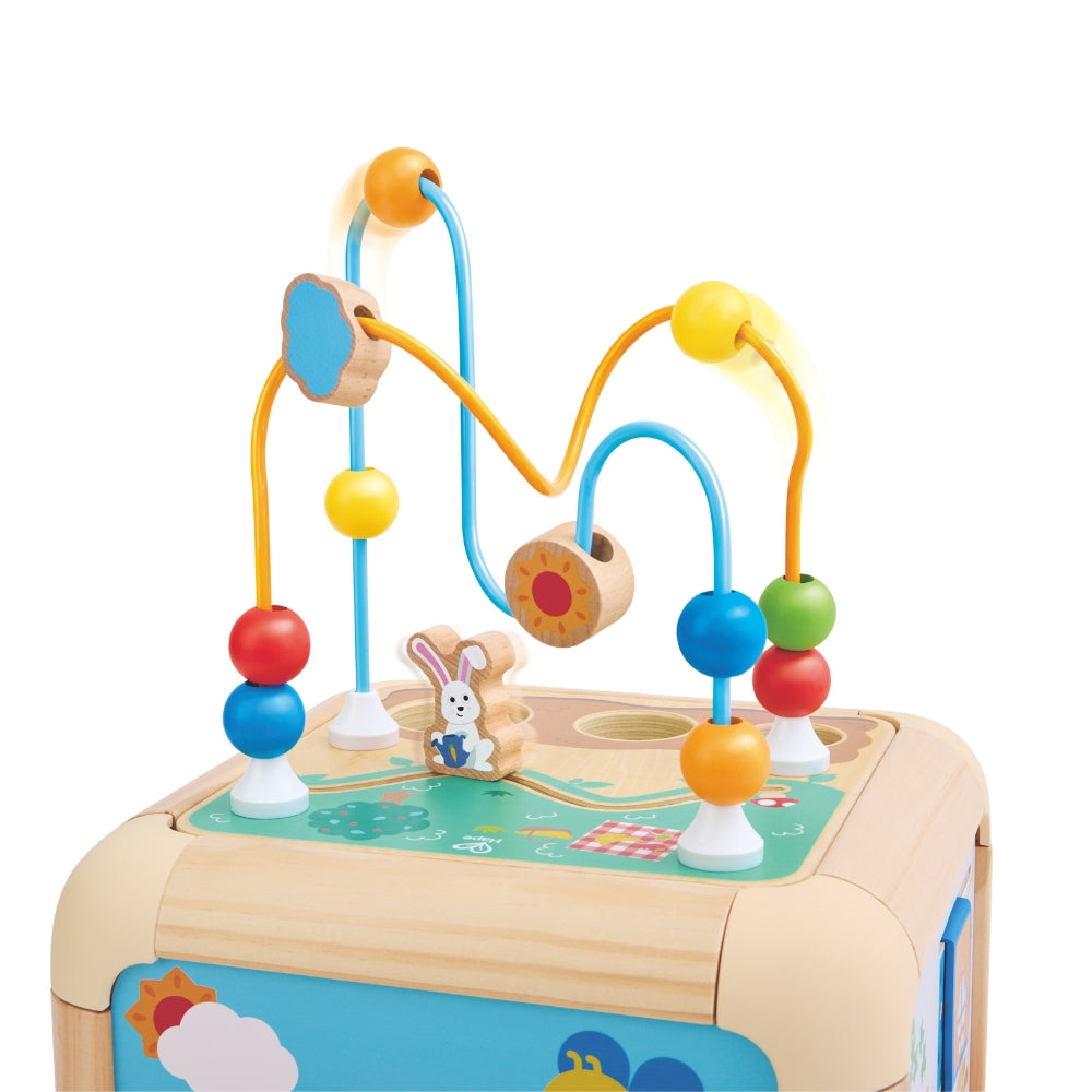 Cubo de Actividades Infantil de Madera con Juegos Sensoriales