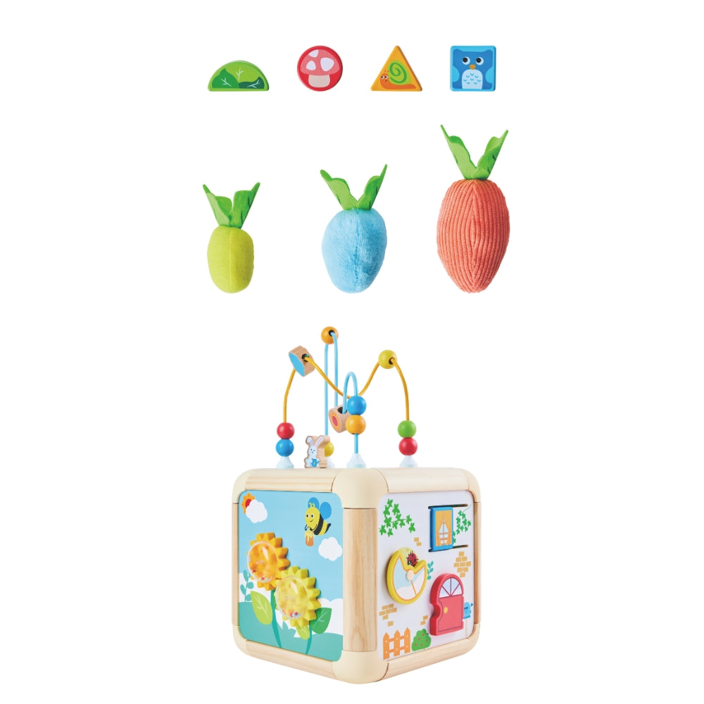 Cubo de Actividades Infantil de Madera con Juegos Sensoriales