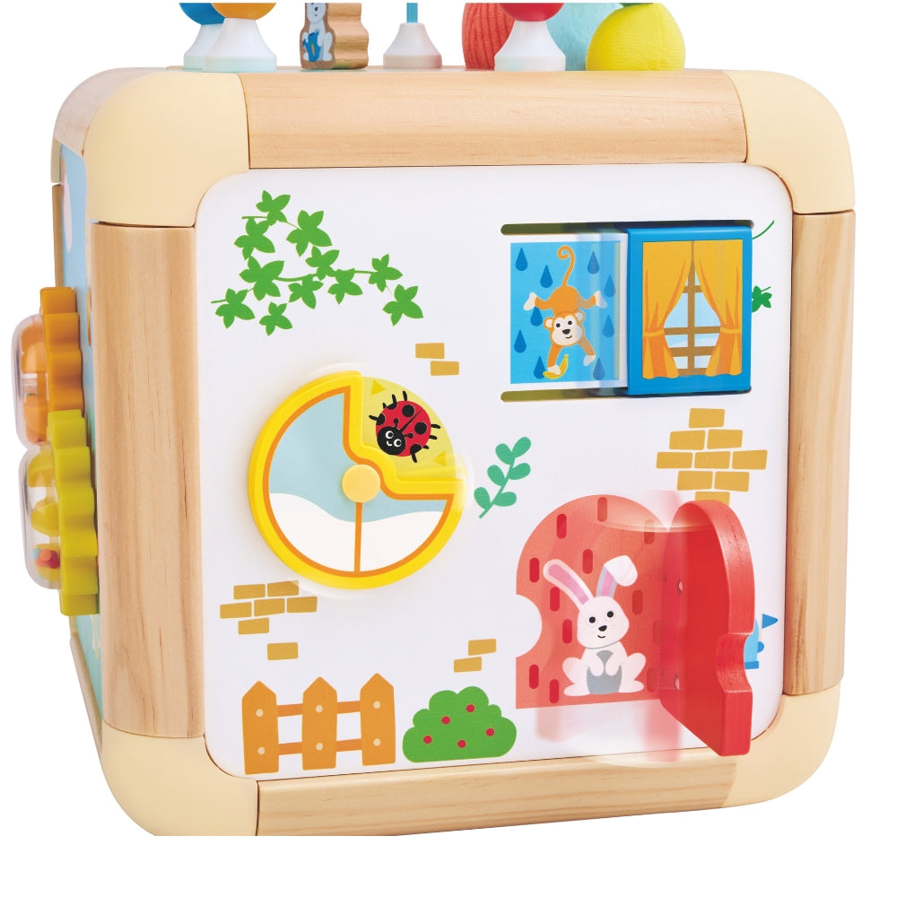 Cubo de Actividades Infantil de Madera con Juegos Sensoriales