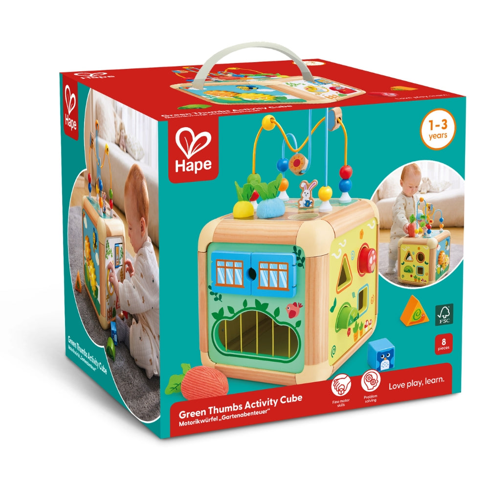 Cubo de Actividades Infantil de Madera con Juegos Sensoriales