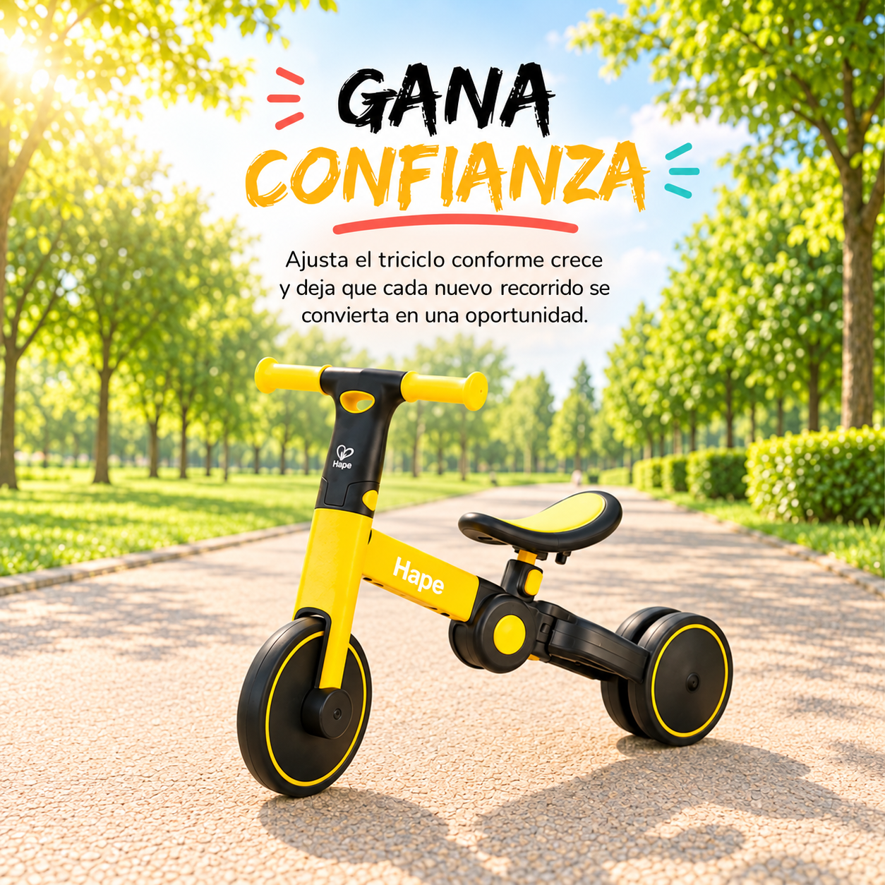 TRICICLO DE EQUILIBRIO PLEGABLE MULTIFUNCIONAL HAPE