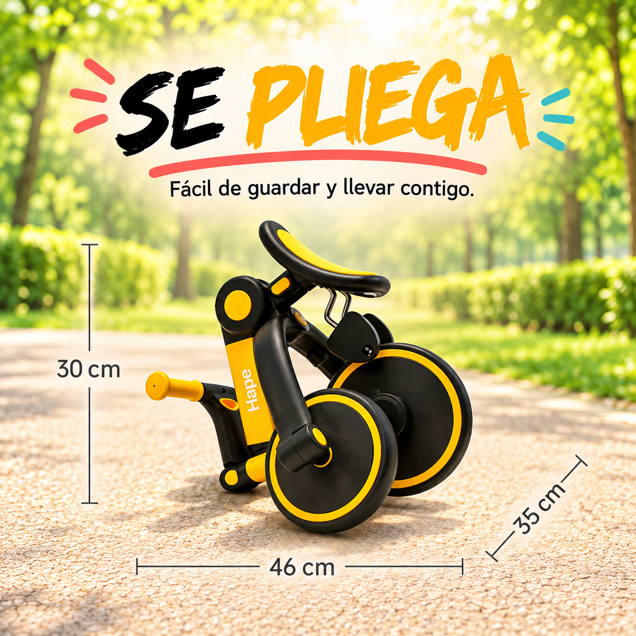 TRICICLO DE EQUILIBRIO PLEGABLE MULTIFUNCIONAL HAPE
