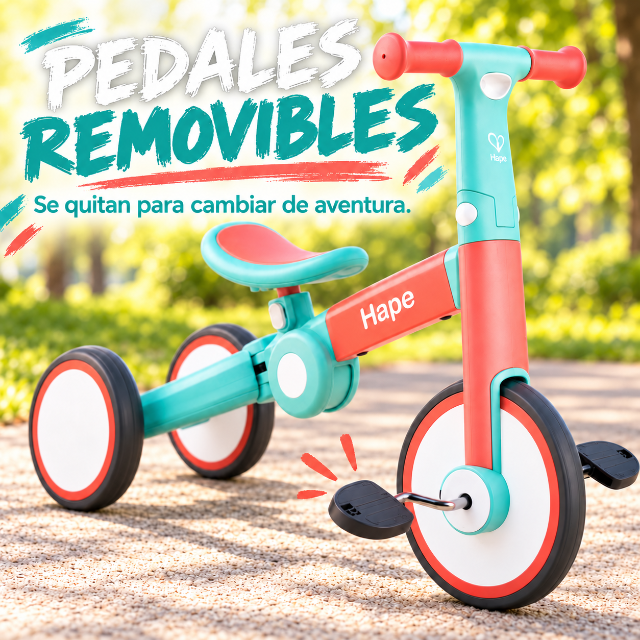 TRICICLO DE EQUILIBRIO PLEGABLE MULTIFUNCIONAL
