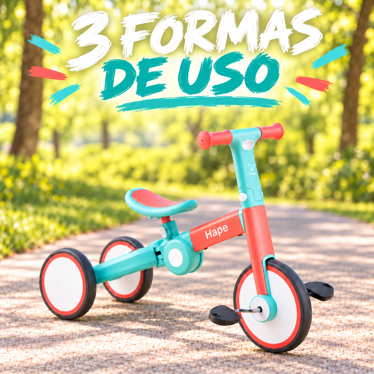 TRICICLO DE EQUILIBRIO PLEGABLE MULTIFUNCIONAL
