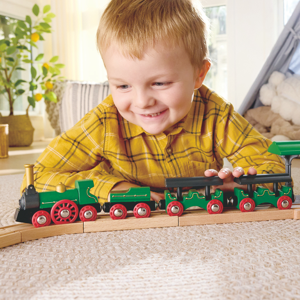 Tren Retro con Chimenea Plegable