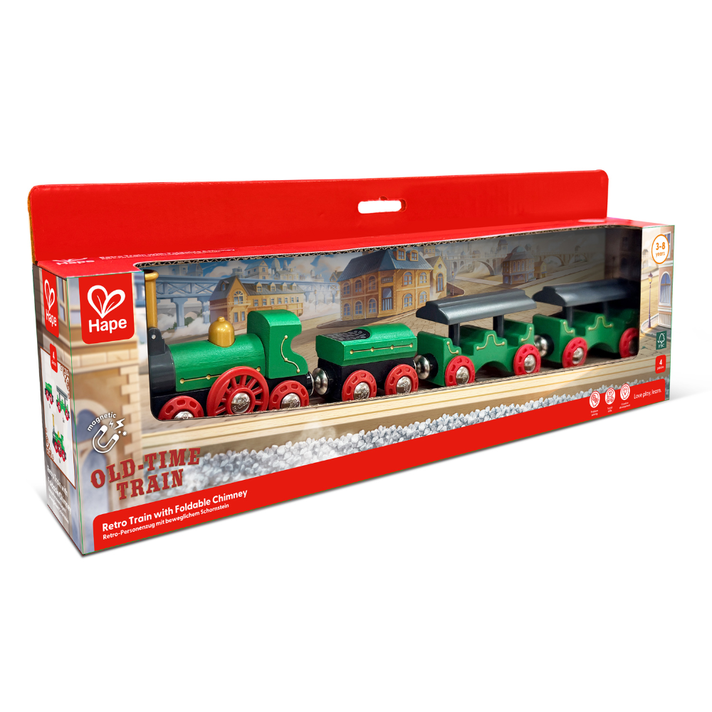 Tren Retro con Chimenea Plegable