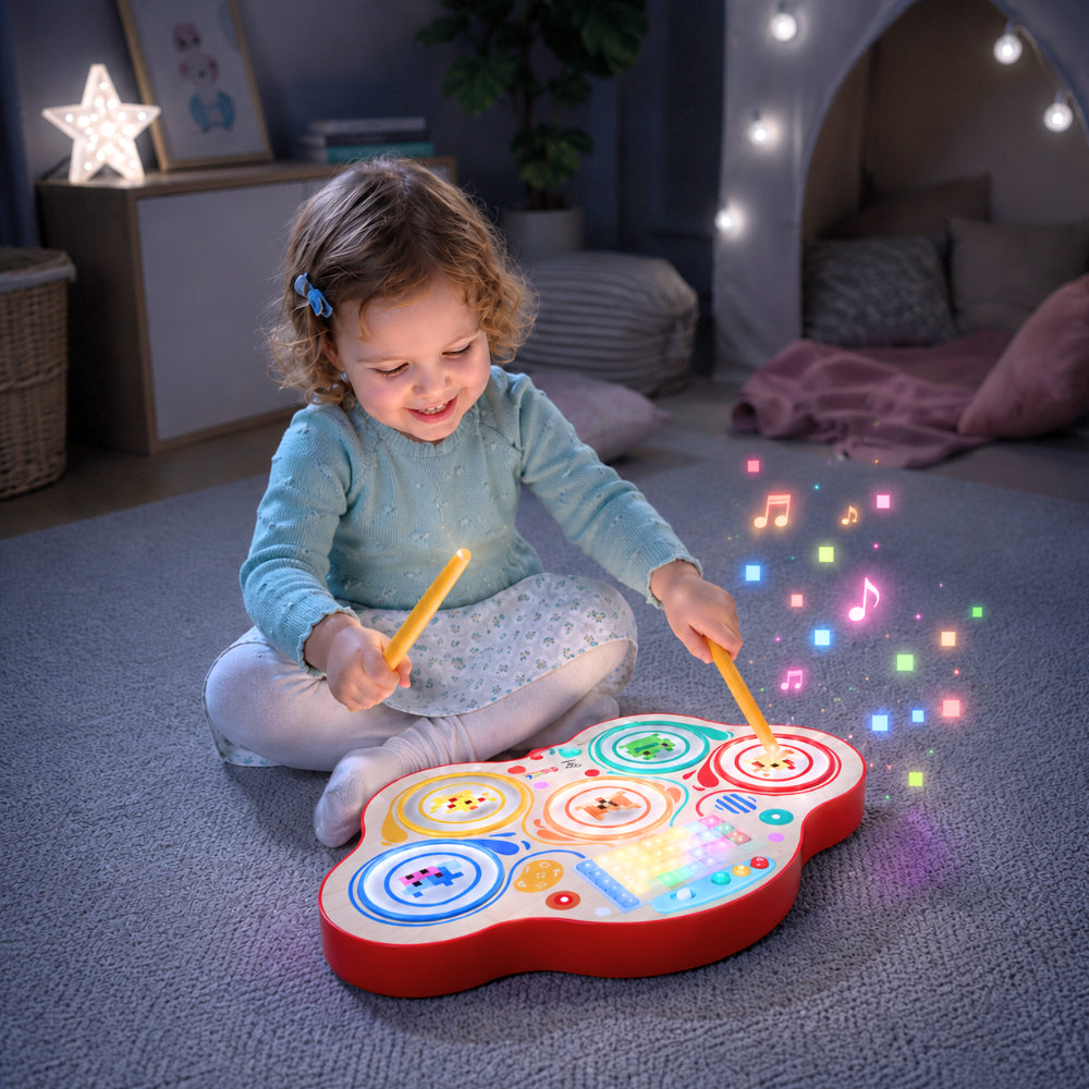 Batería Musical Interactiva Pixelz con Luces y Sonidos