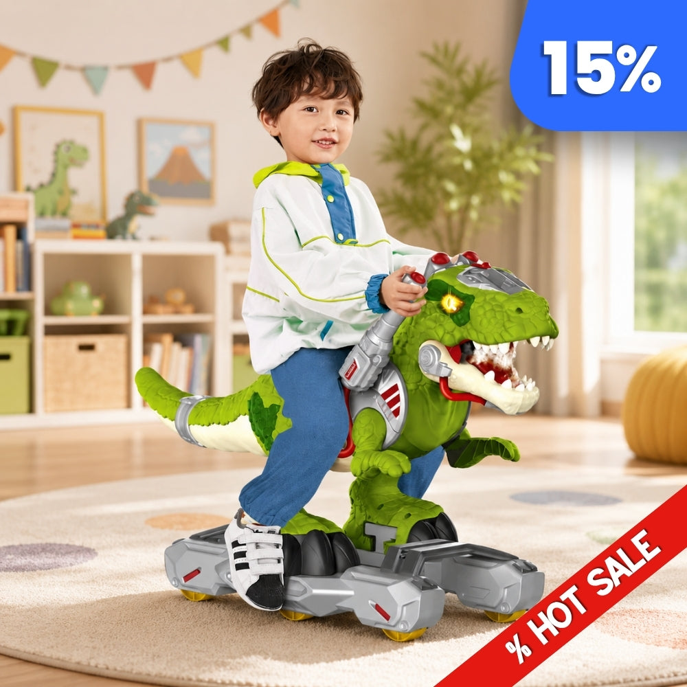 DINOSAURIO MONTABLE CON RUEDAS