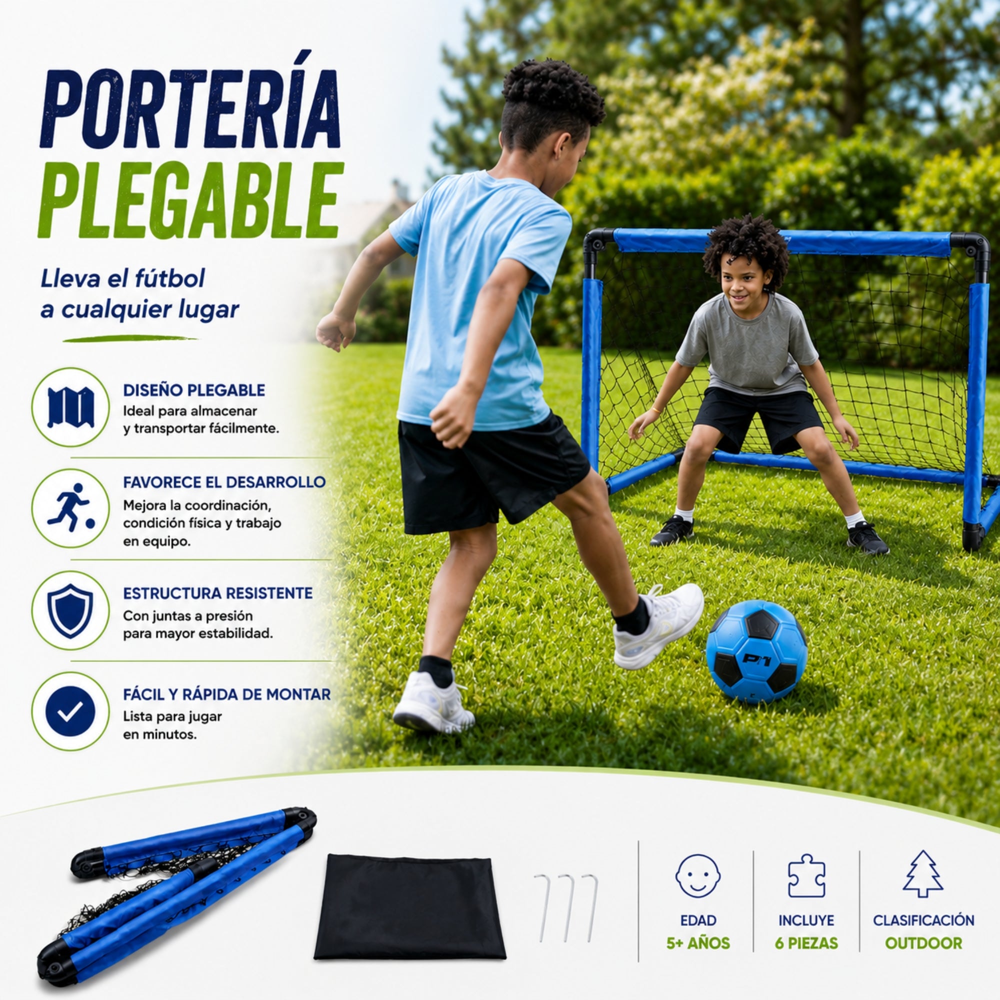 Portería de Fútbol Plegable